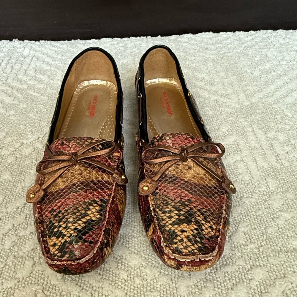 Marc Joseph Red and Brown Moccasins